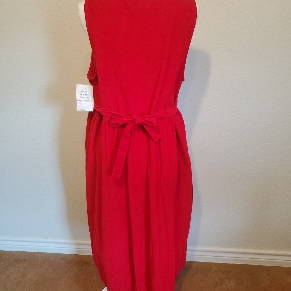 NWT Vntg Appleseeds Cordoroy Cottage Core Dress Size L - Picture 4 of 10